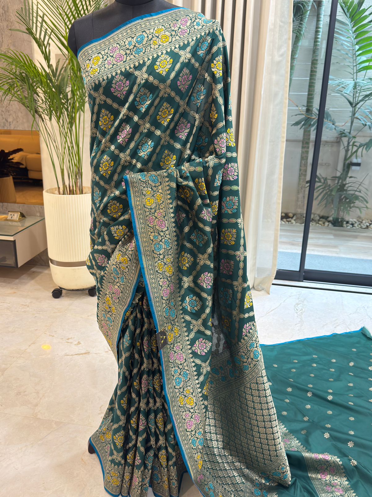 Green Katan Silk Banarasi Saree