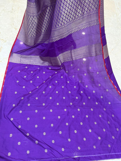 Purple Katan Silk Banarasi Saree