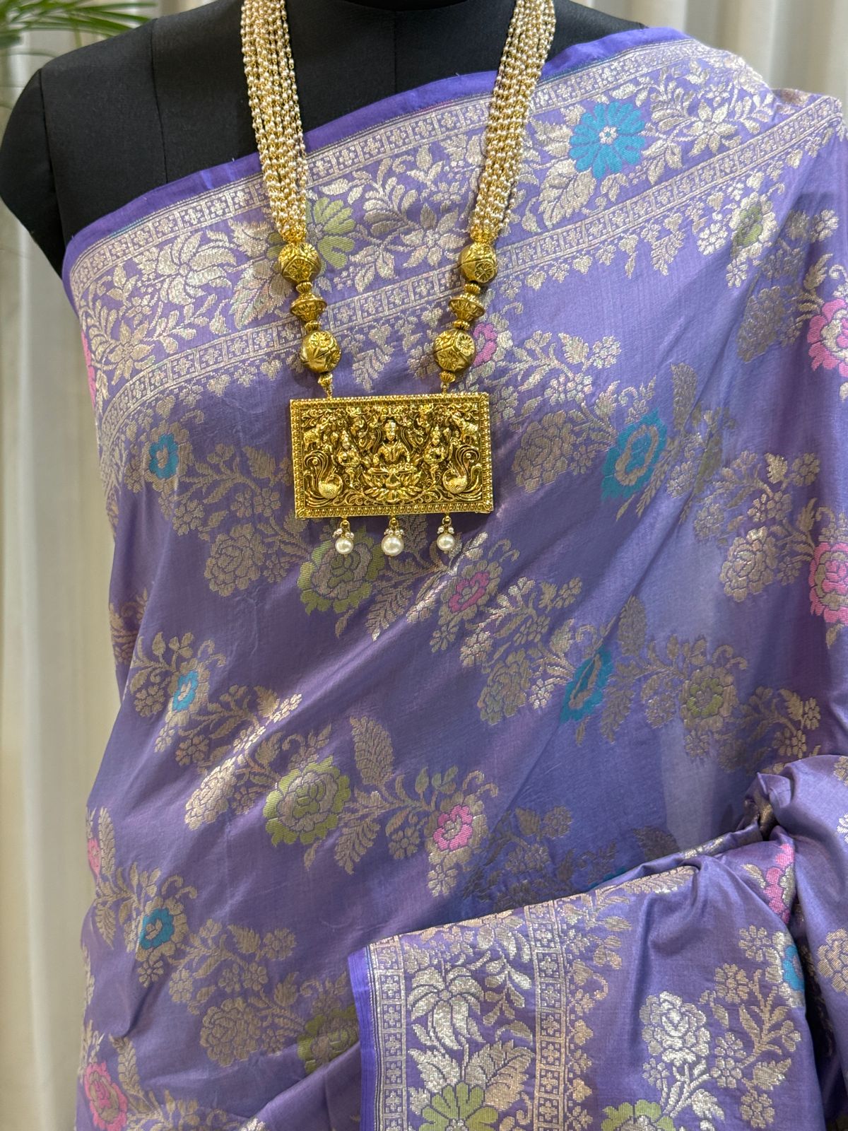 Lavender Katan Silk Banarasi Saree