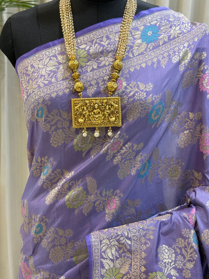 Lavender Katan Silk Banarasi Saree