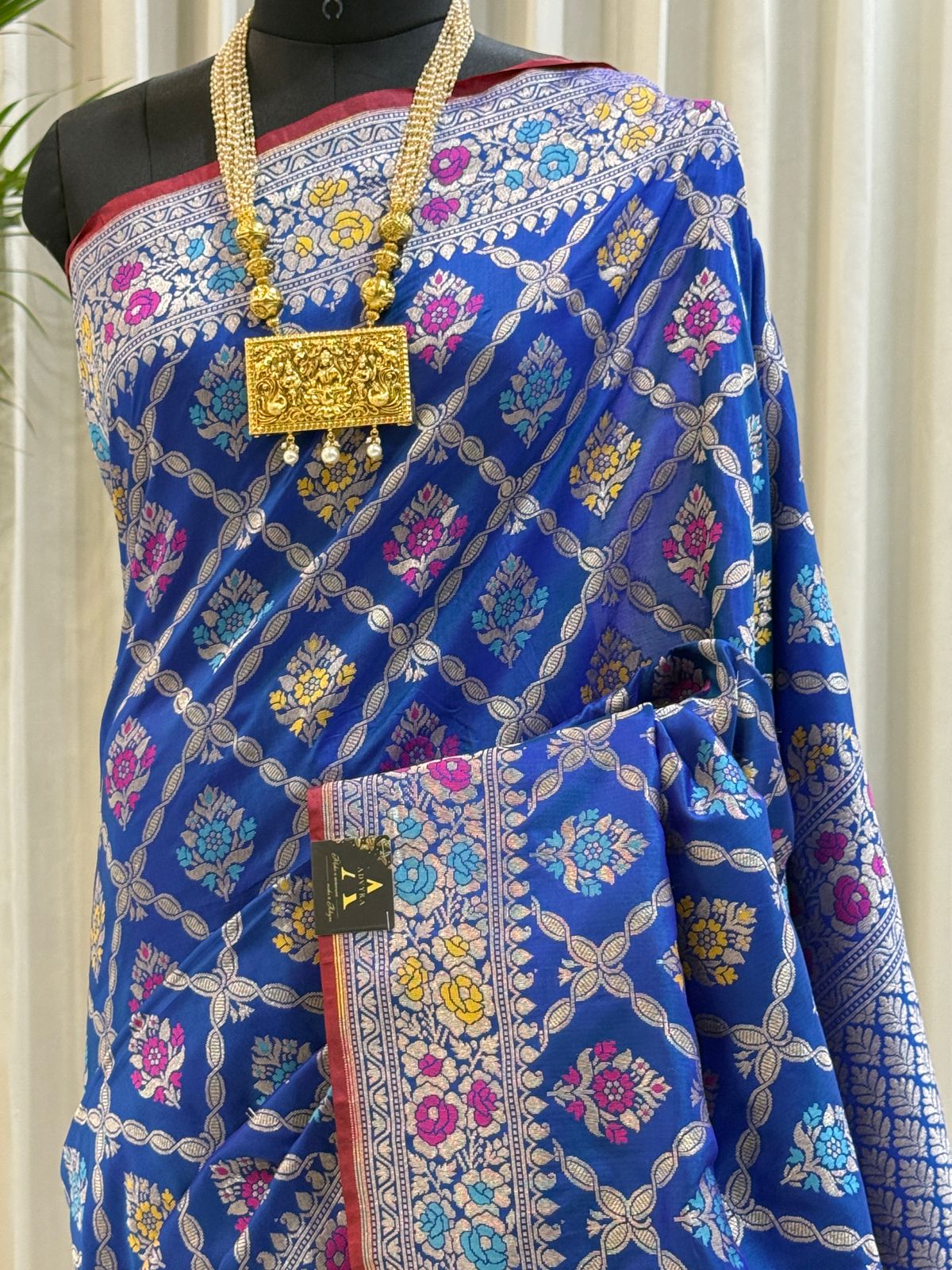 Royal Blue Katan Silk Banarasi Saree