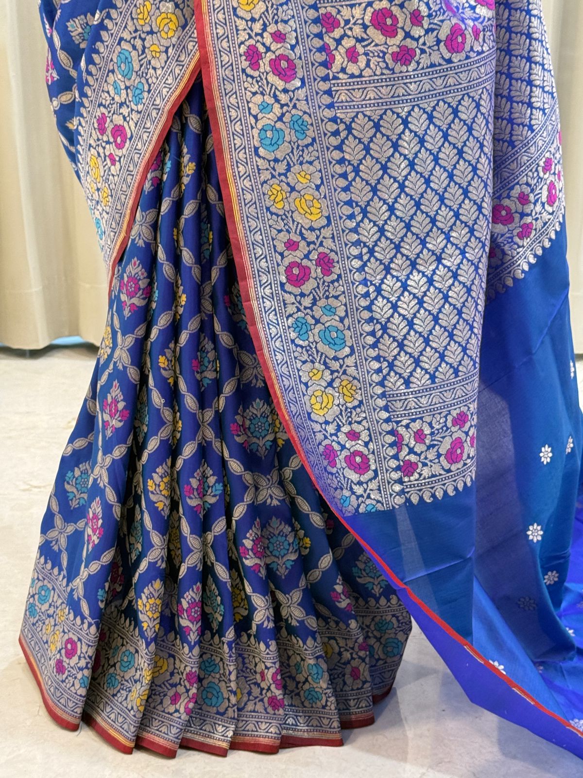 Royal Blue Katan Silk Banarasi Saree