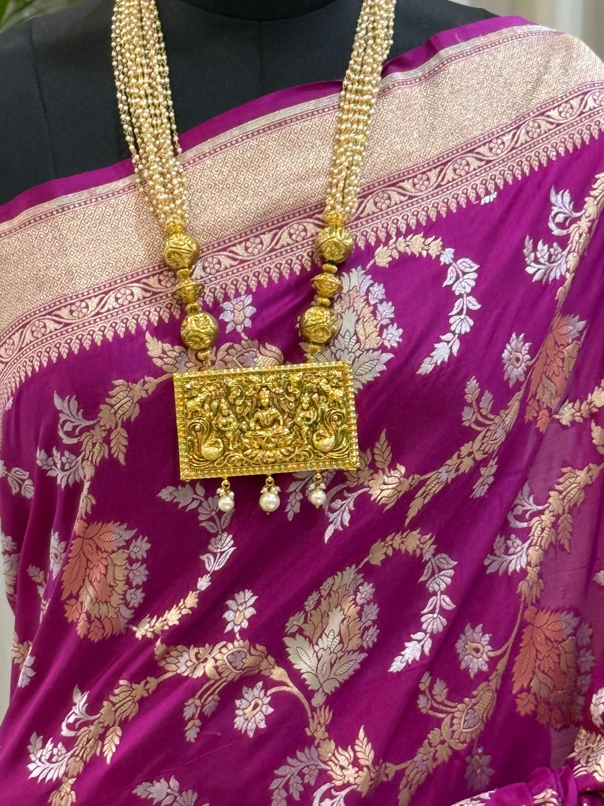 Rani Pink Katan Silk Banarasi Saree