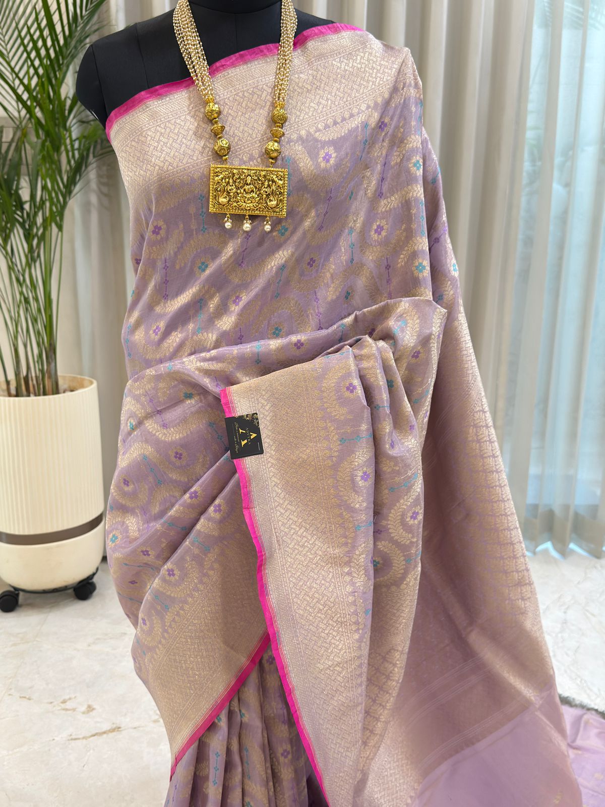 Lilac Katan Silk Banarasi Saree