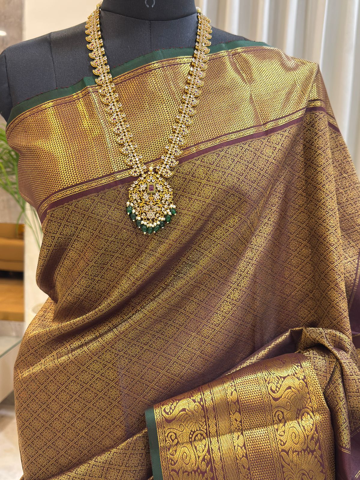 Antique Brown Kanjivaram Silk Saree