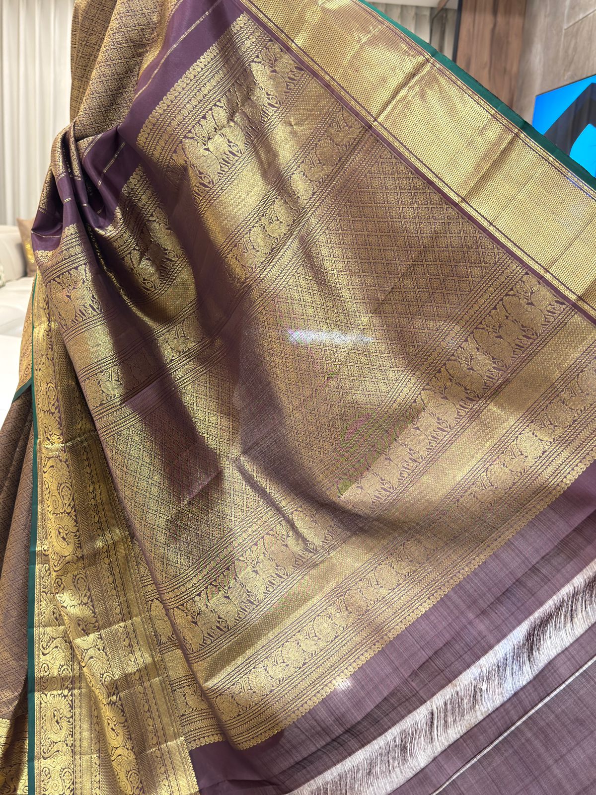 Antique Brown Kanjivaram Silk Saree