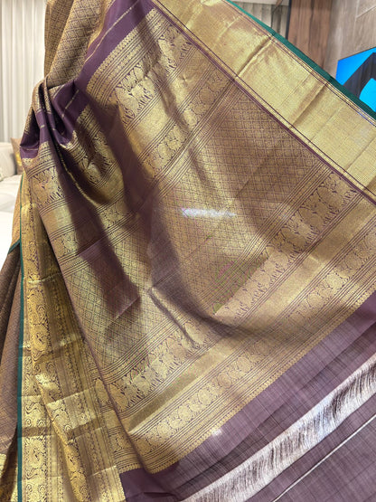 Antique Brown Kanjivaram Silk Saree
