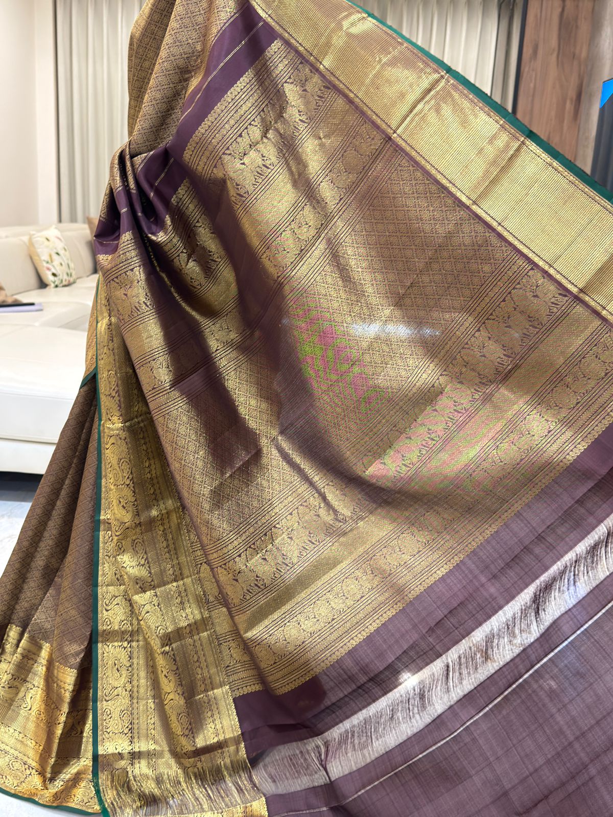 Antique Brown Kanjivaram Silk Saree