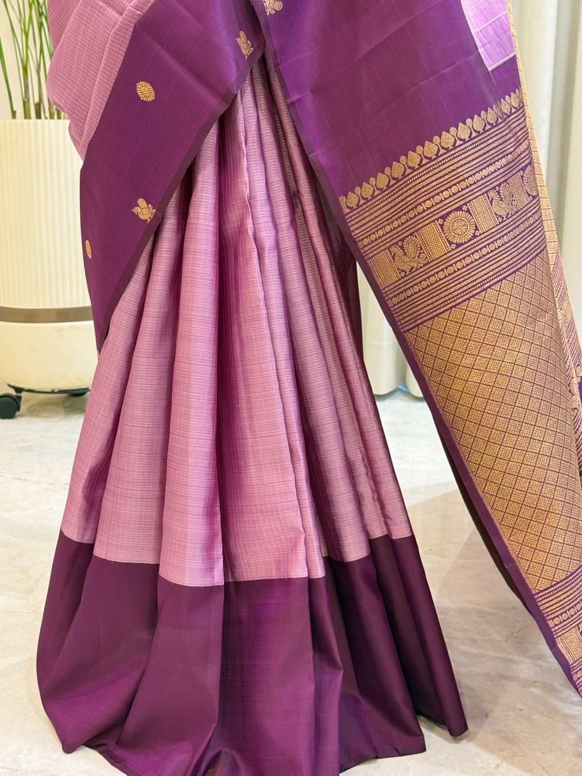 Purple-Lilac Kanjivaram Silk Saree