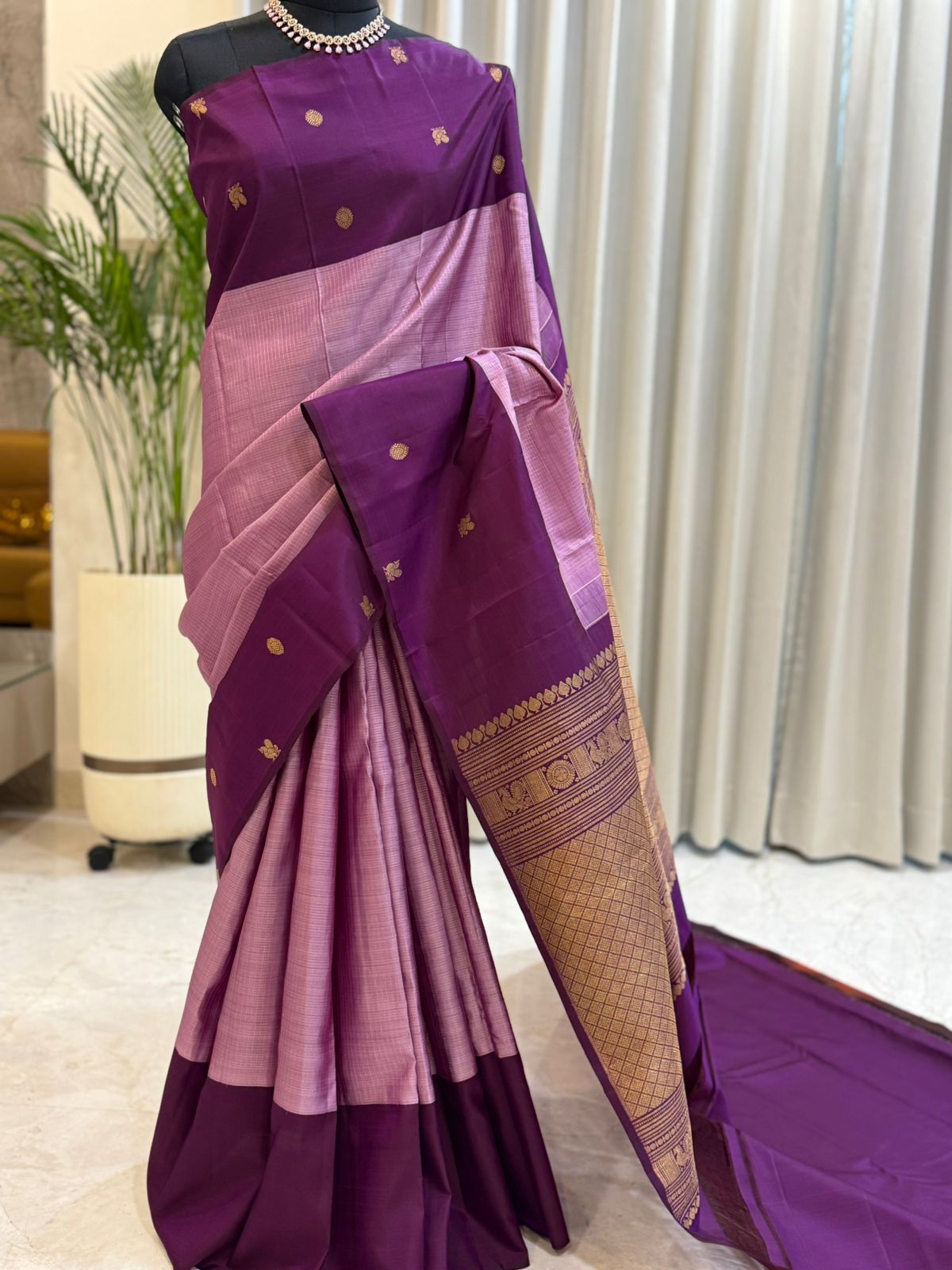 Purple-Lilac Kanjivaram Silk Saree