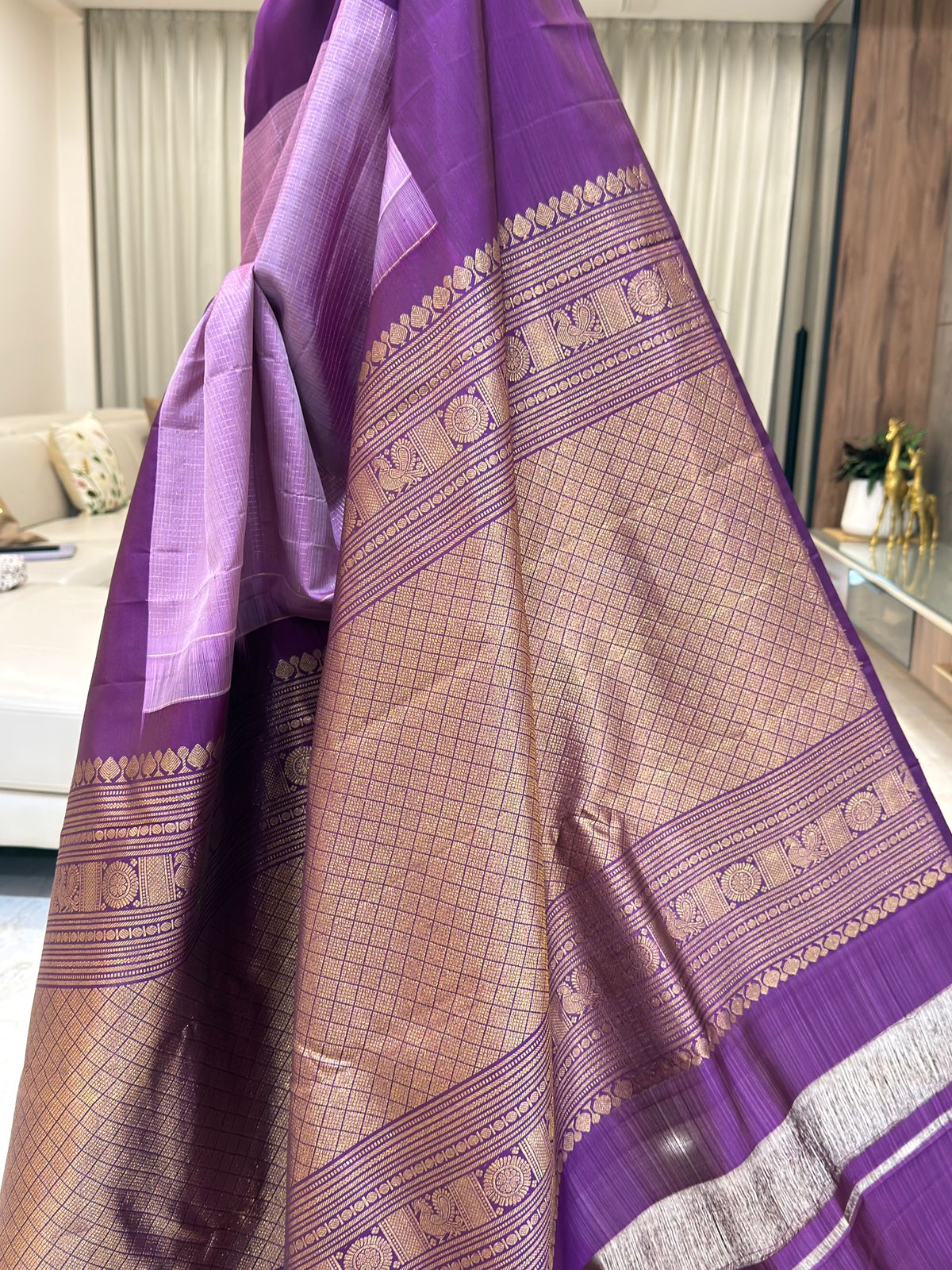 Purple-Lilac Kanjivaram Silk Saree