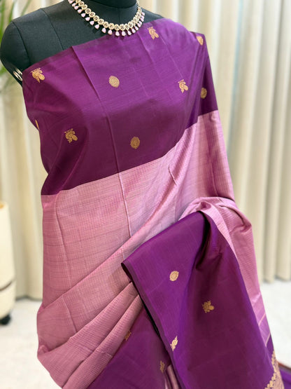 Purple-Lilac Kanjivaram Silk Saree