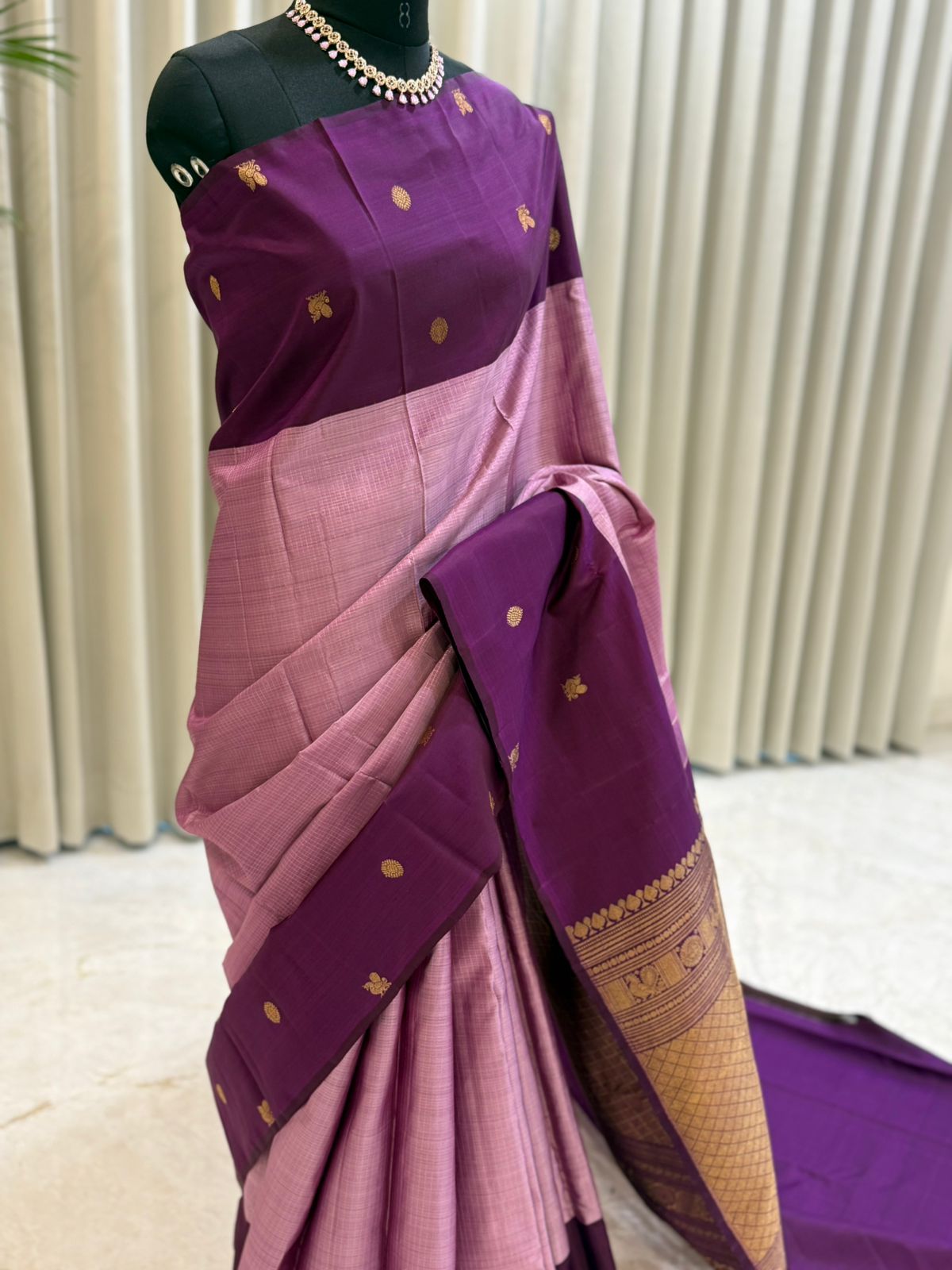 Purple-Lilac Kanjivaram Silk Saree