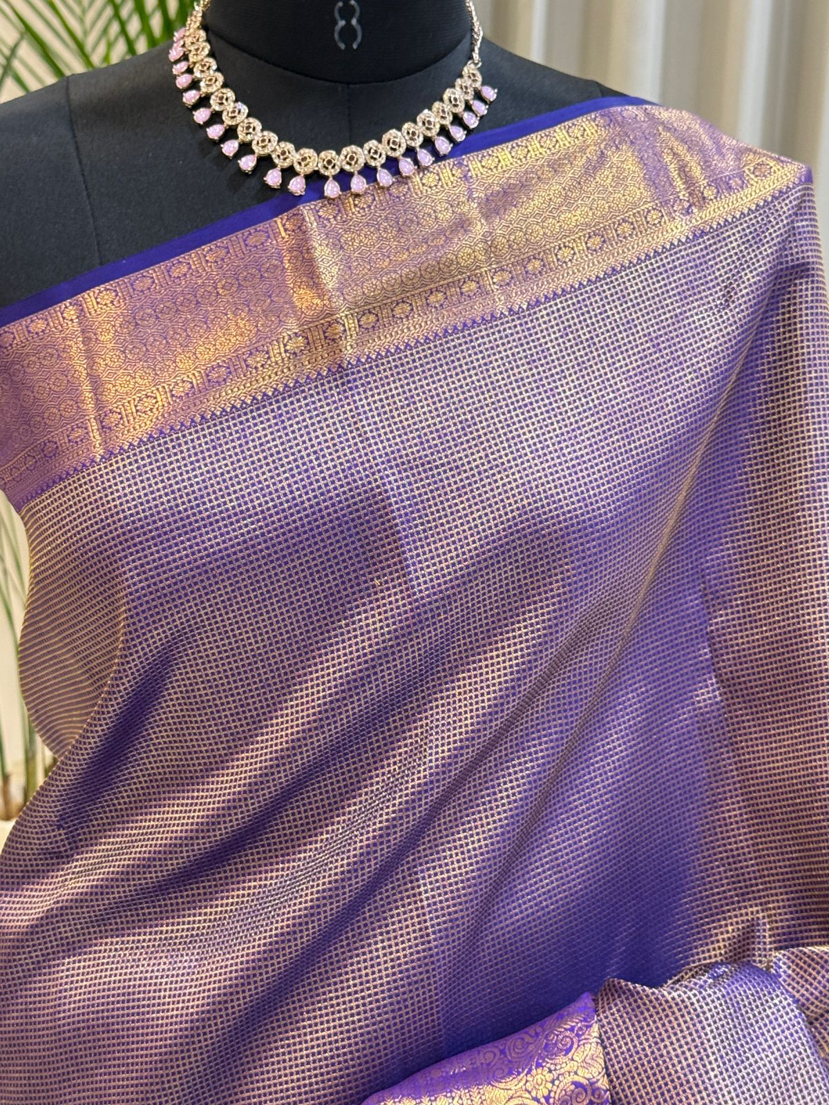Violet-Royal Blue Kanjivaram Silk Saree
