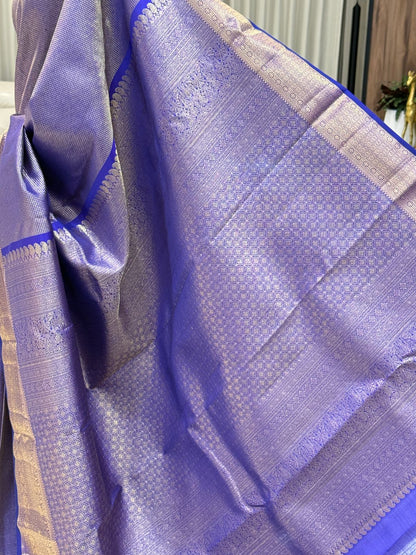 Violet-Royal Blue Kanjivaram Silk Saree
