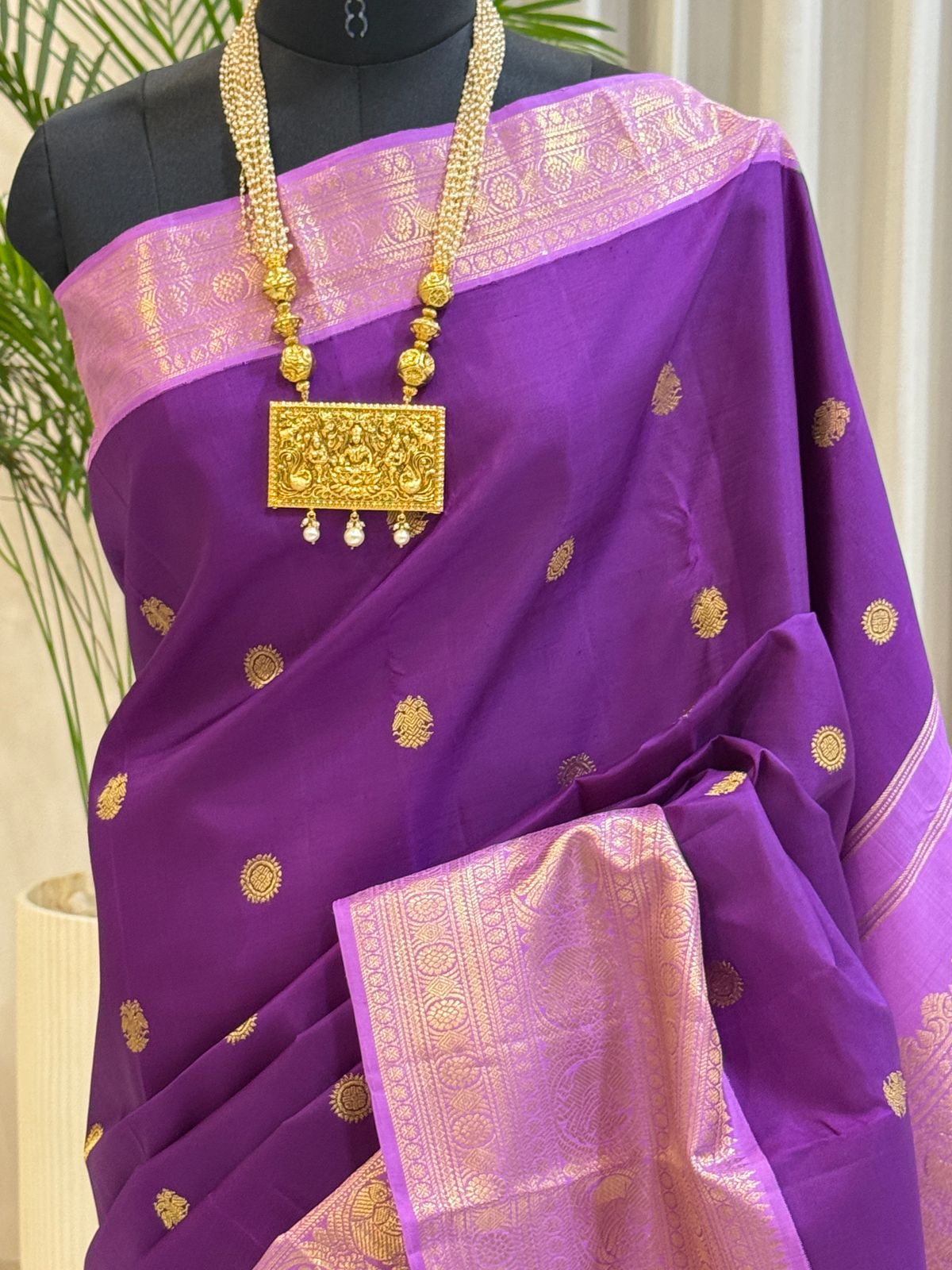 Violet Lilac Kanjivaram Silk Saree