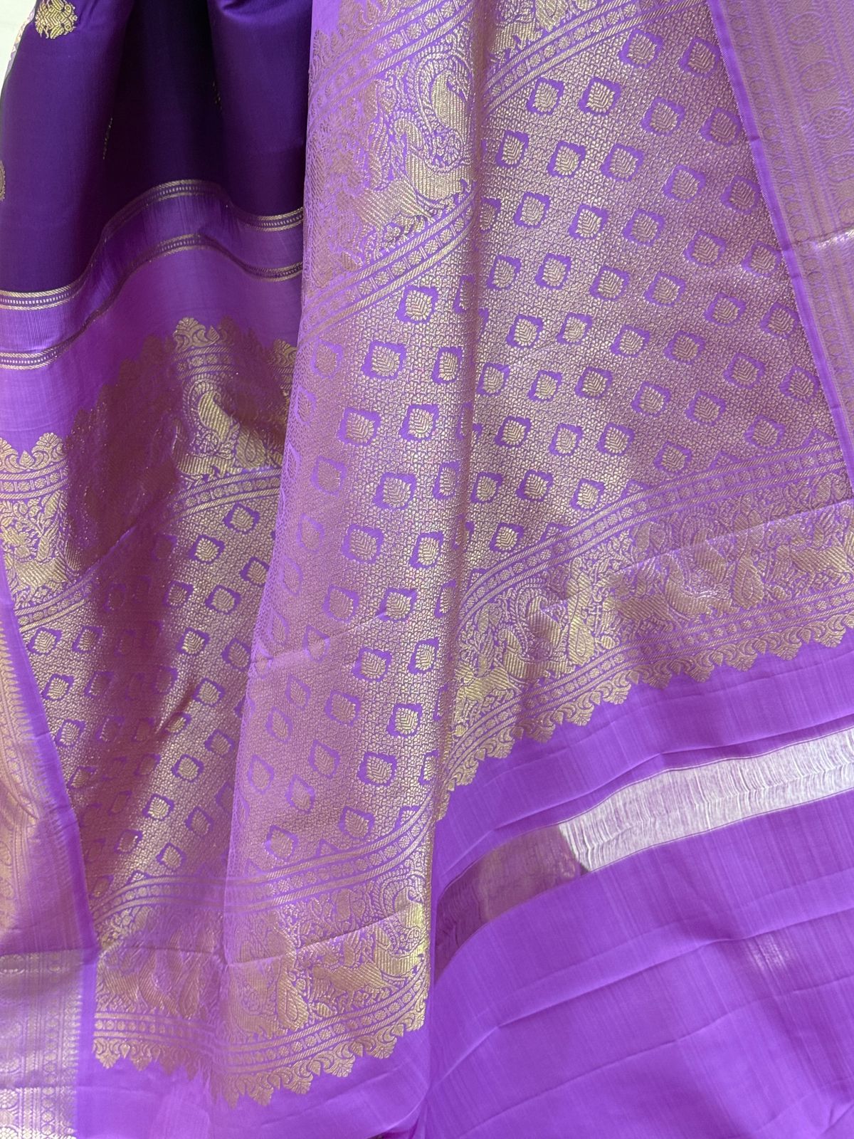 Violet Lilac Kanjivaram Silk Saree