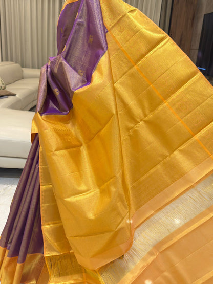 Purple with Gold Zari Kanjivaram