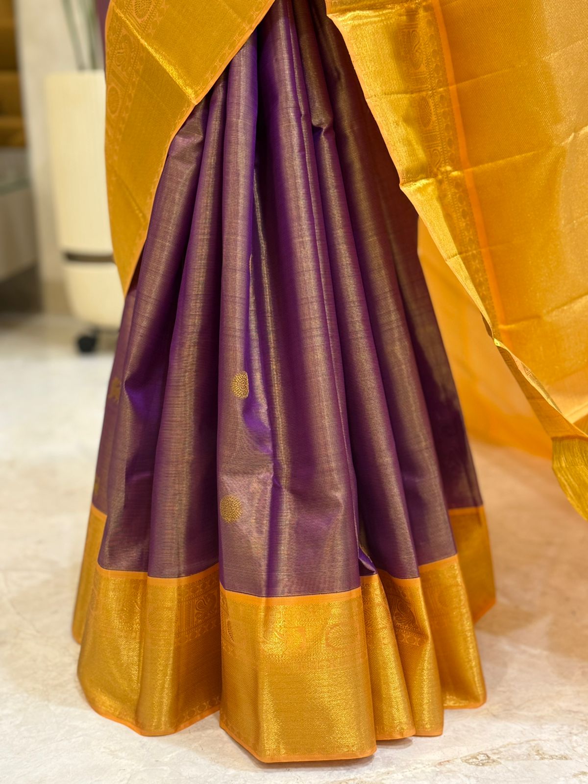 Purple with Gold Zari Kanjivaram