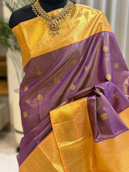 Purple with Gold Zari Kanjivaram
