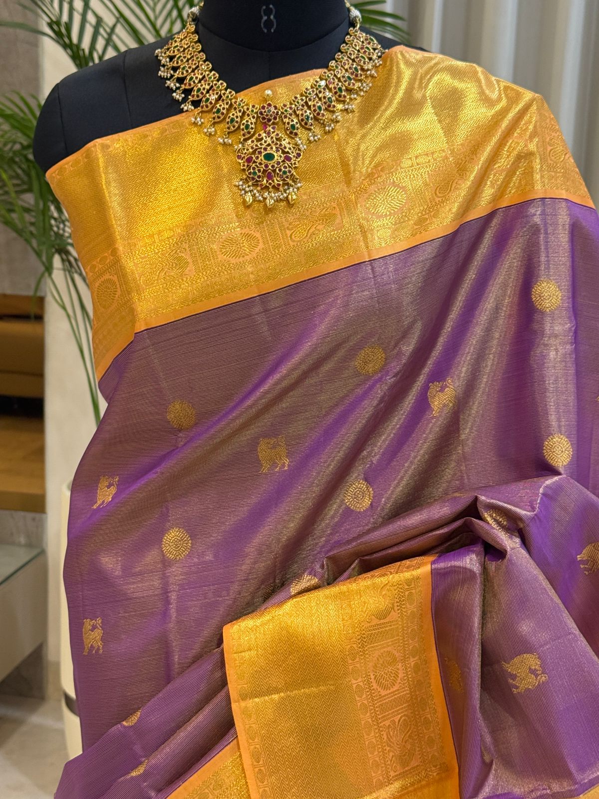 Purple with Gold Zari Kanjivaram
