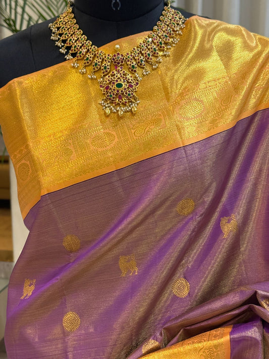 Purple with Gold Zari Kanjivaram
