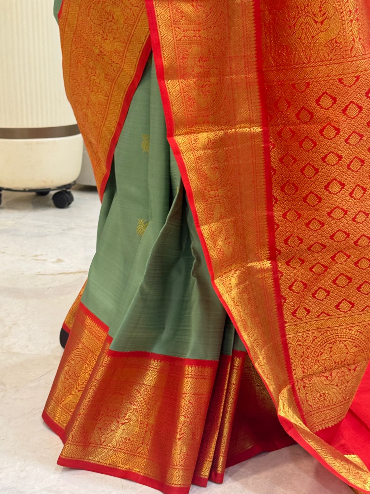 Teal Handwoven Pure Silk Kanjivaram