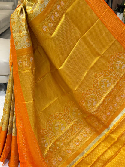 Golden Orange Regal Kanjivaram