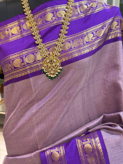 Paisley Zari Lavender Silk Elegance