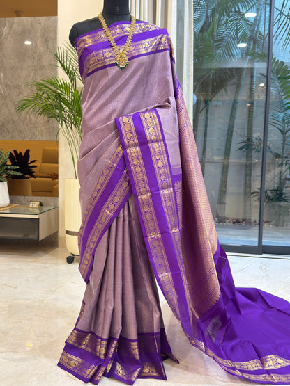 Paisley Zari Lavender Silk Elegance