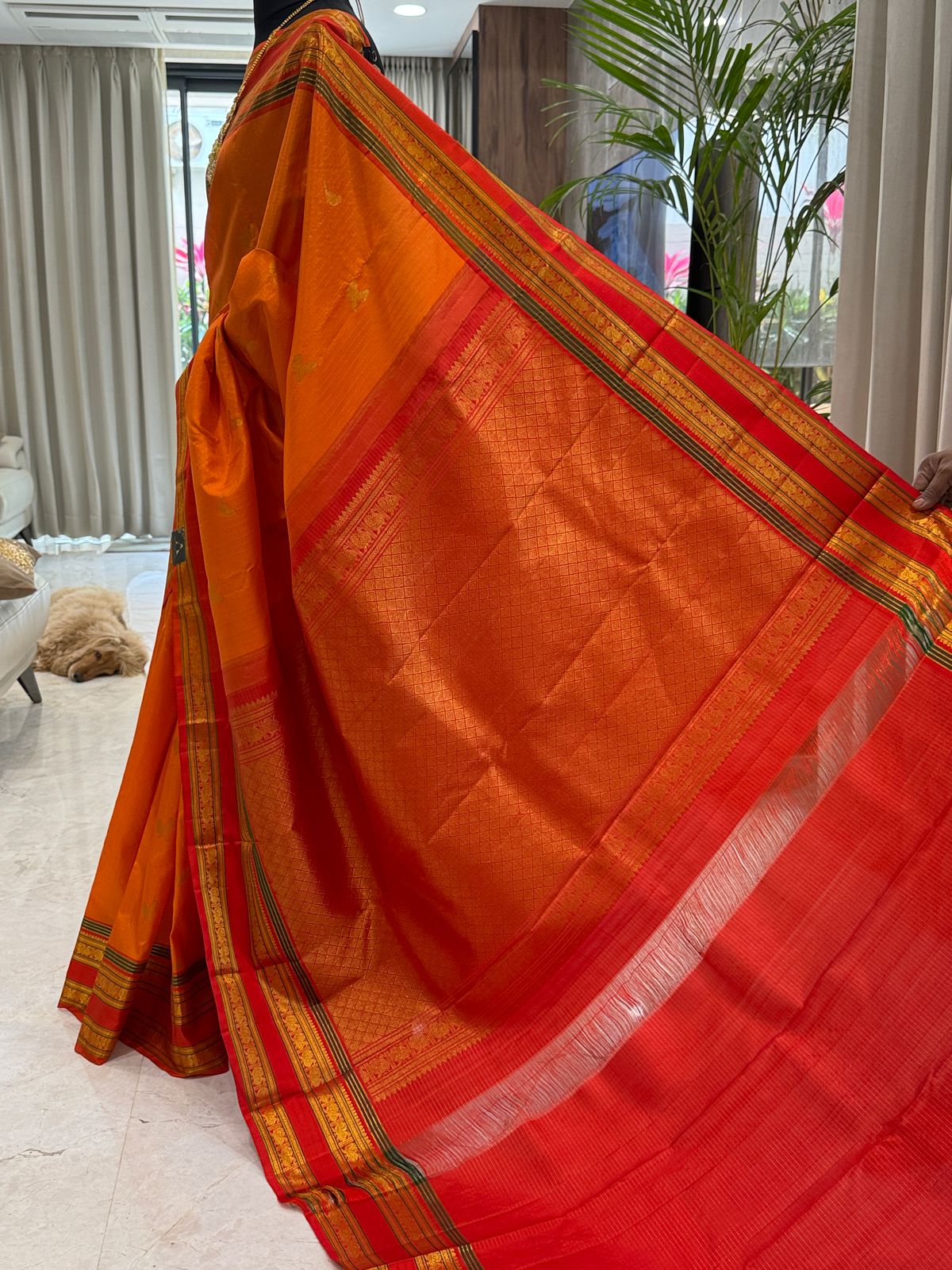 Golden Orange Kanjivaram