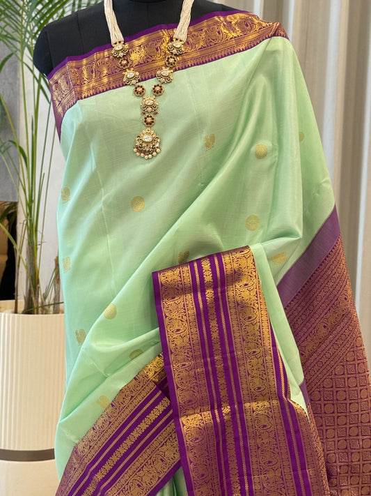 Pistachio Magenta Kanjivaram