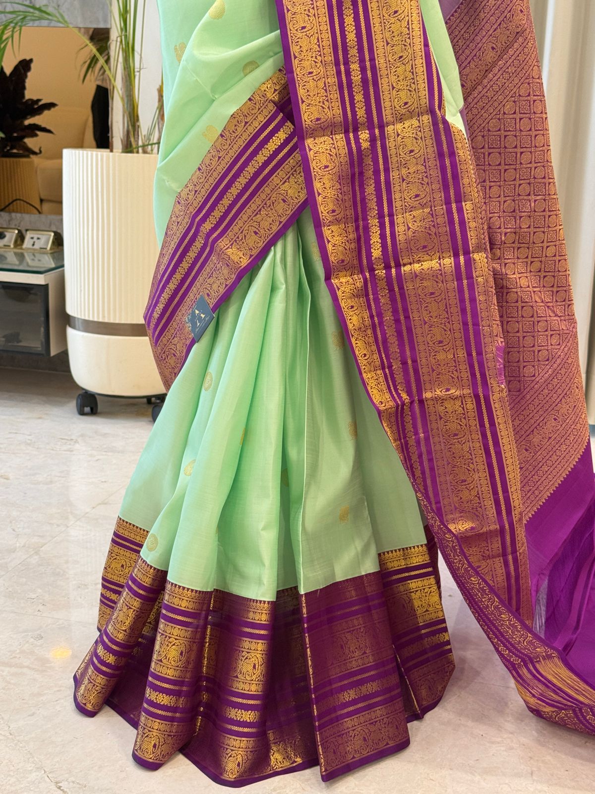 Pistachio Magenta Kanjivaram