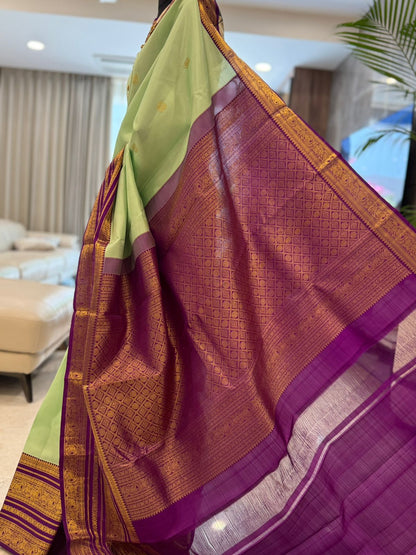 Pistachio Magenta Kanjivaram