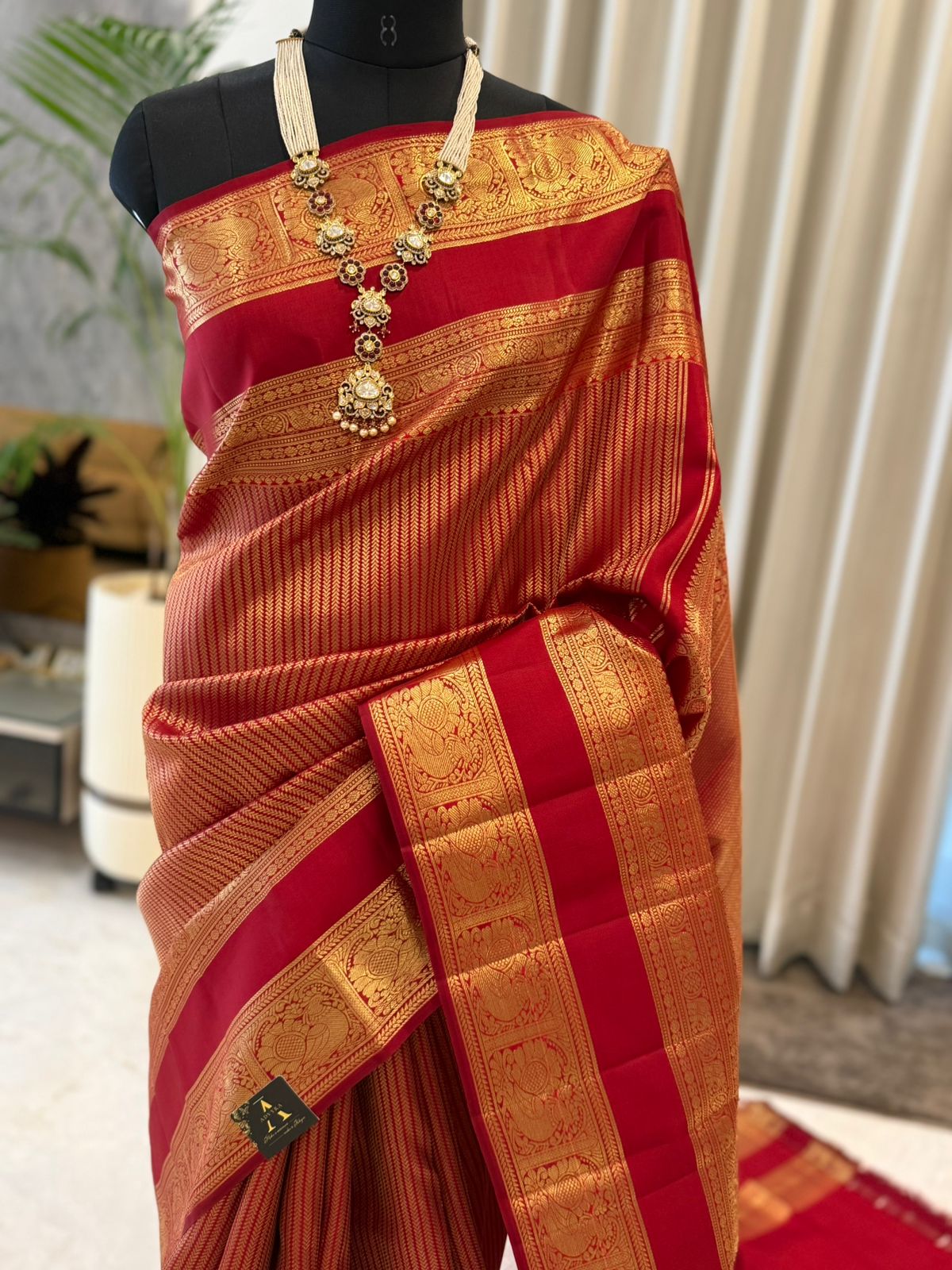 Vermilion Zari Kanjivaram