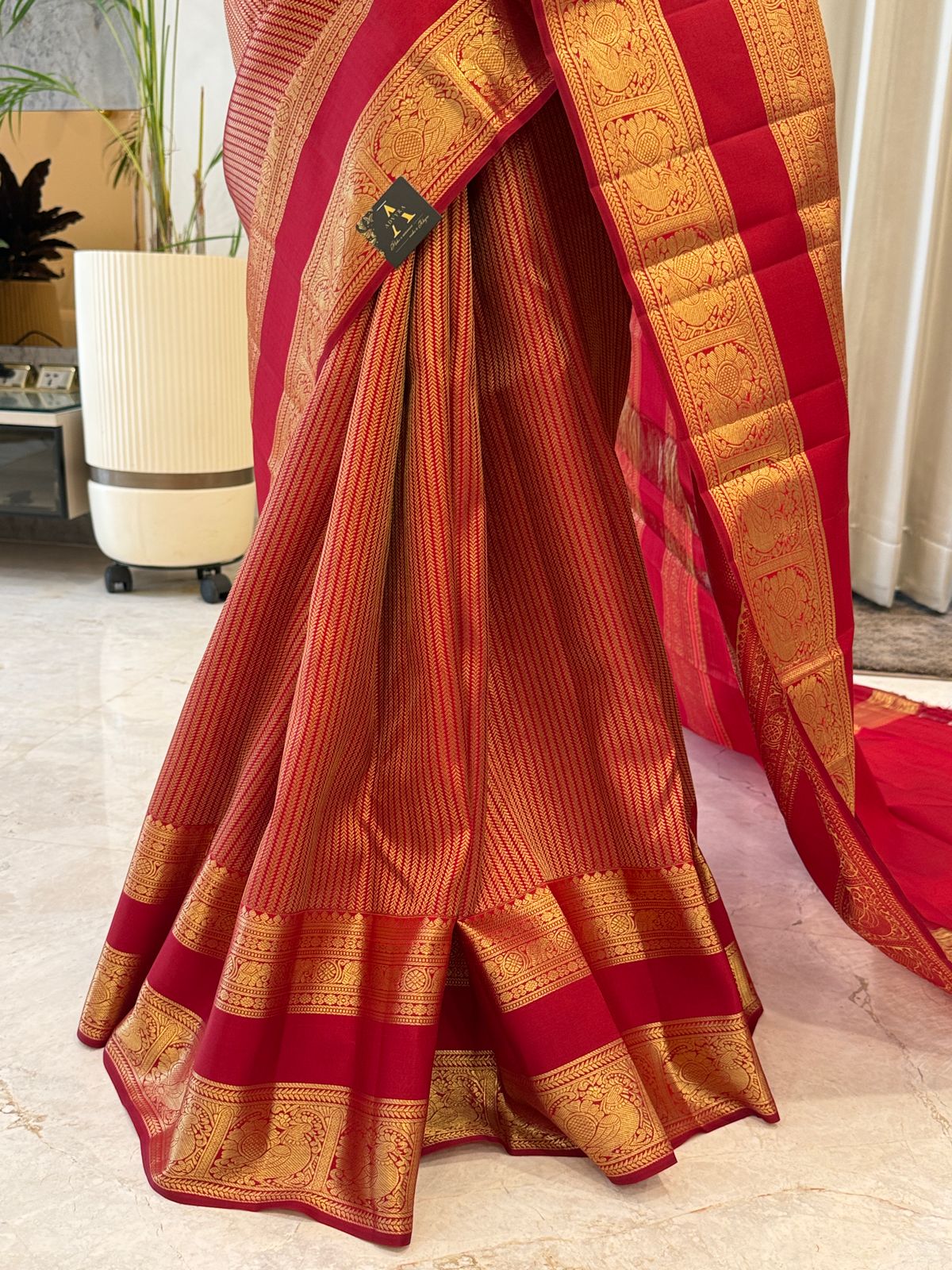 Vermilion Zari Kanjivaram