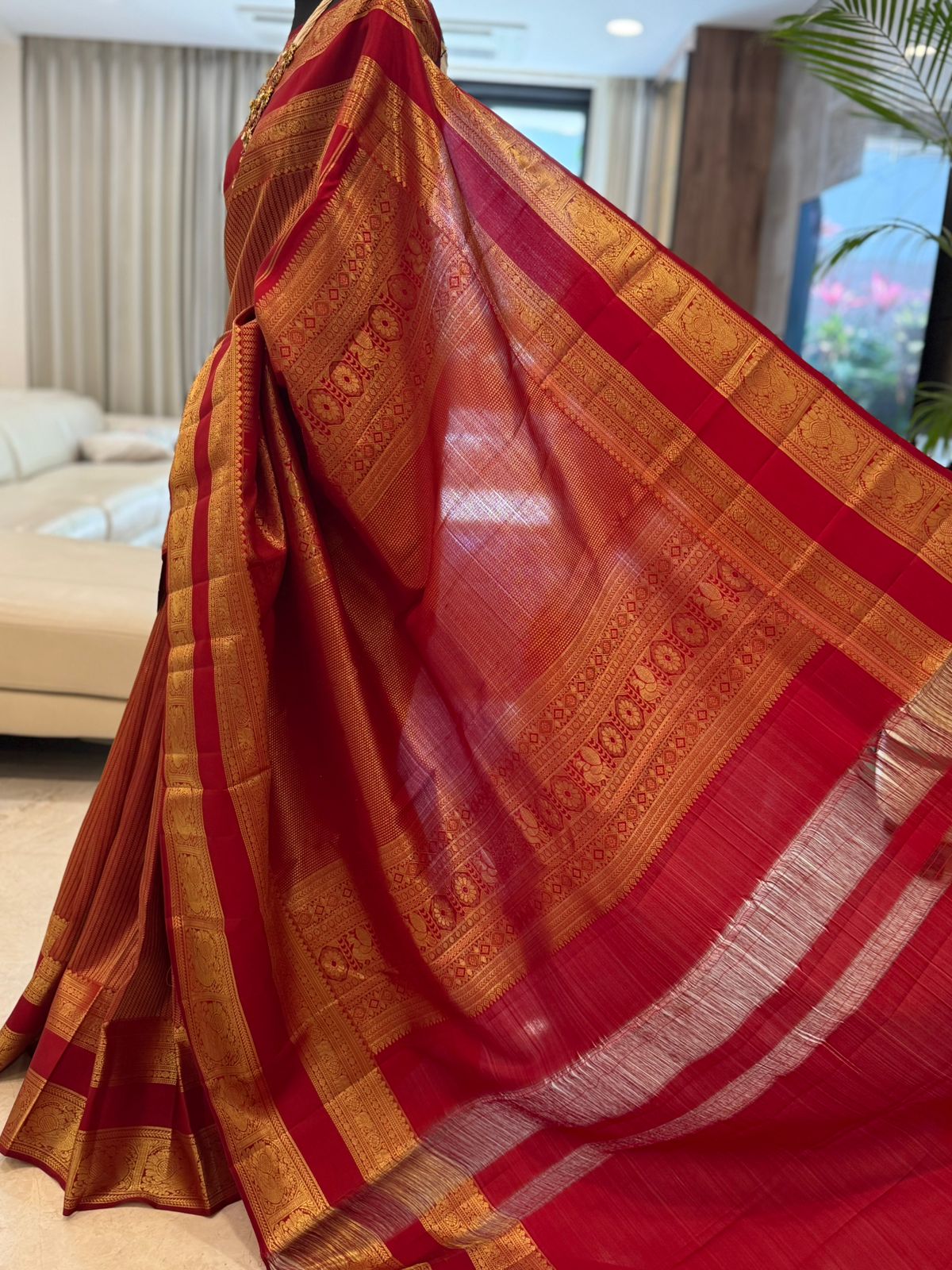 Vermilion Zari Kanjivaram
