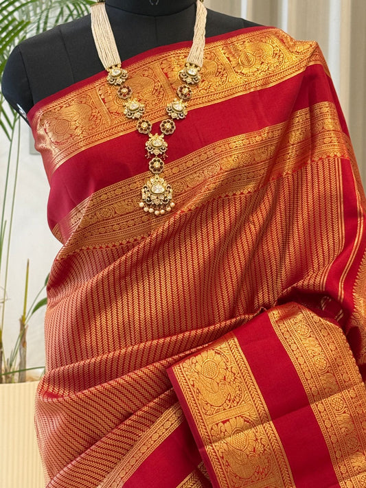 Vermilion Zari Kanjivaram