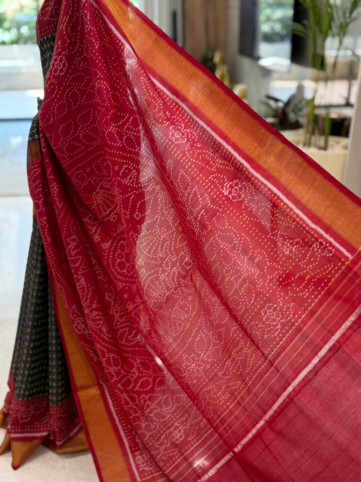 Black Red Patola Elegance
