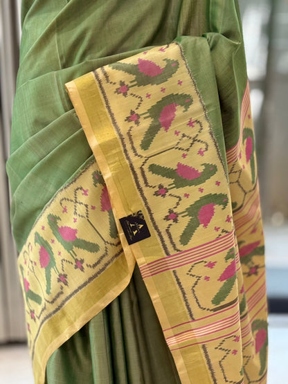 Olive Green Patola Elegance
