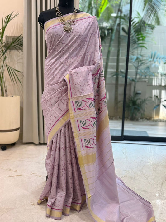 Soft Lilac Ikat Saree