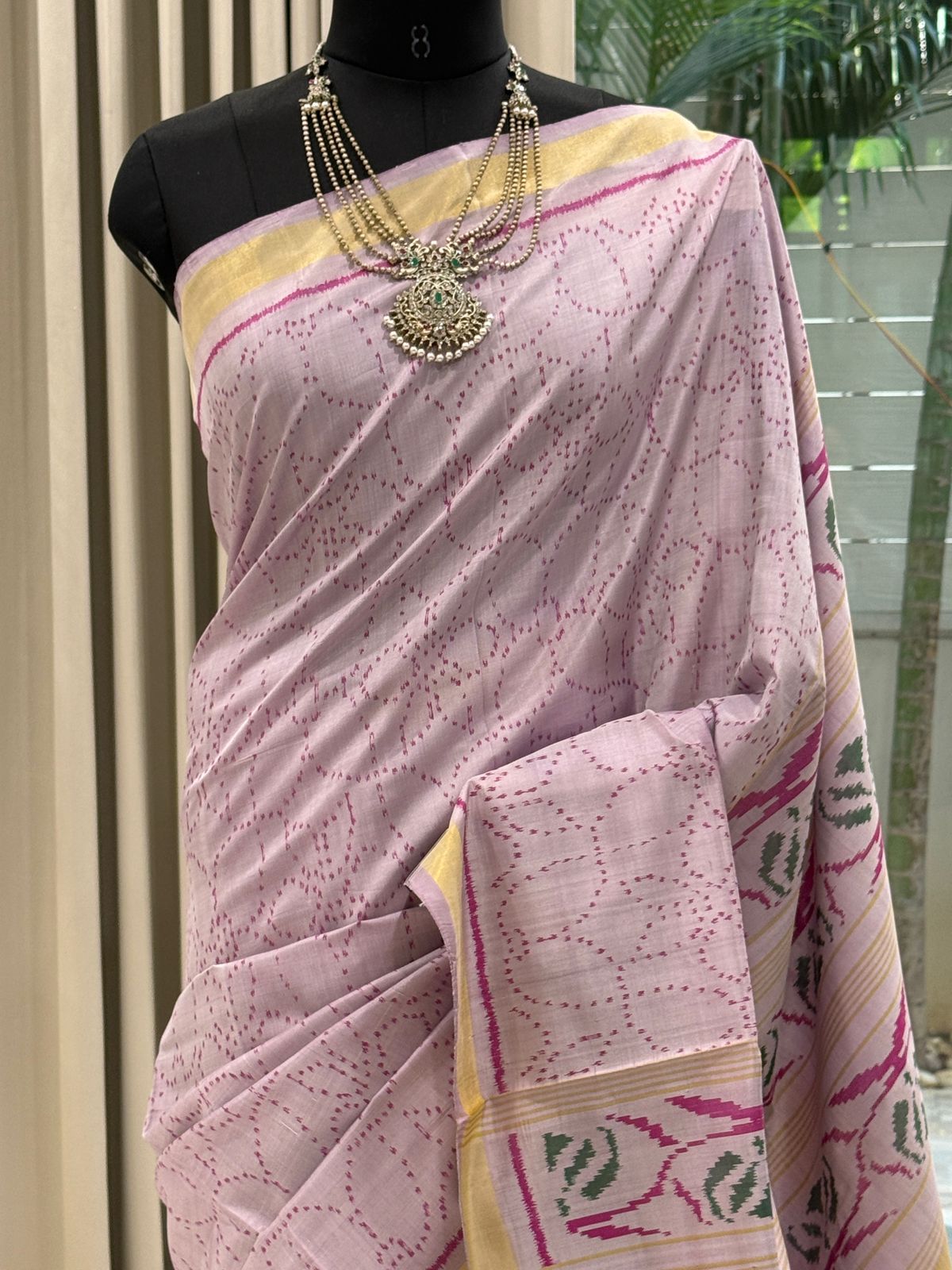 Soft Lilac Ikat Saree