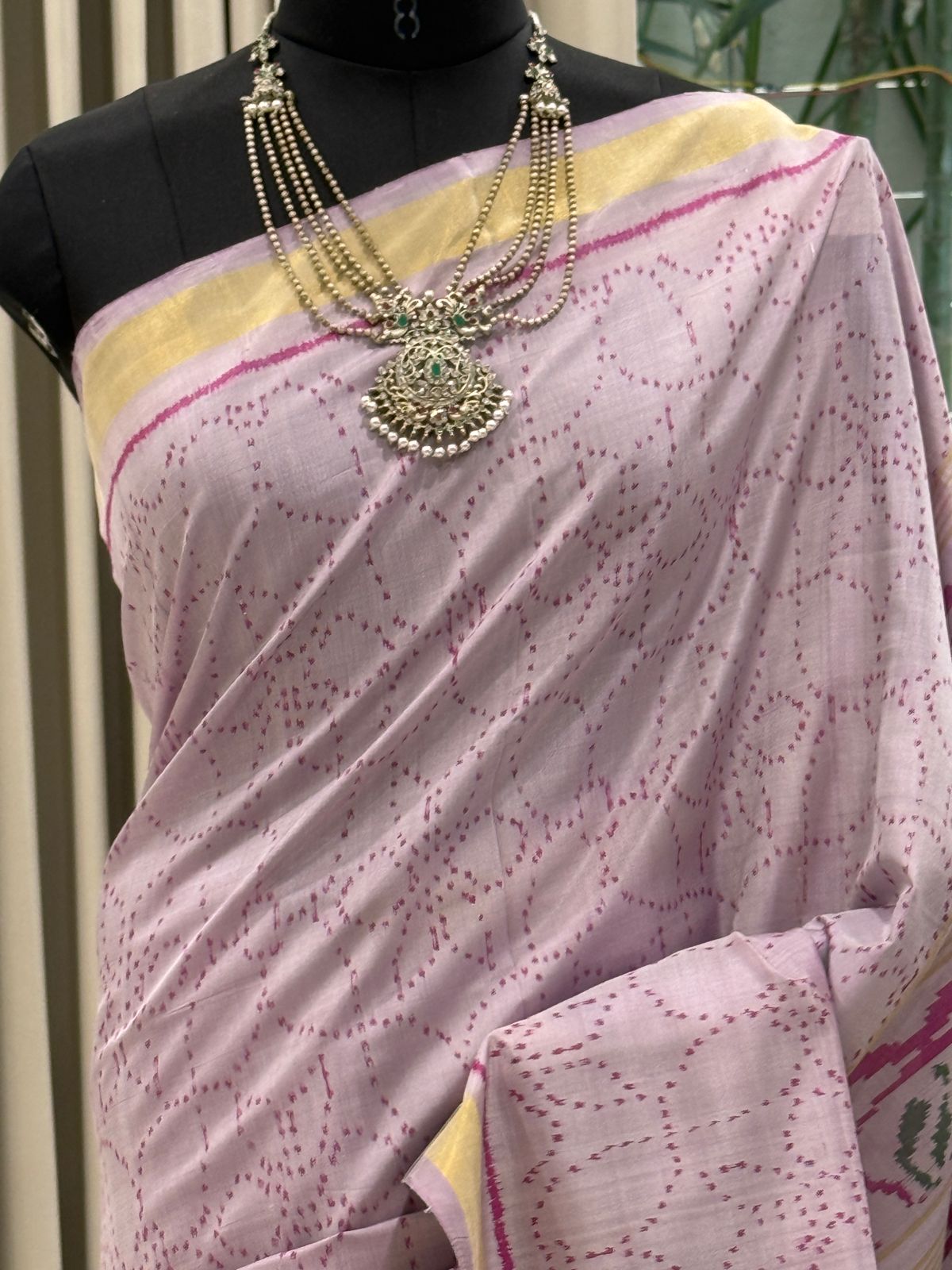 Soft Lilac Ikat Saree