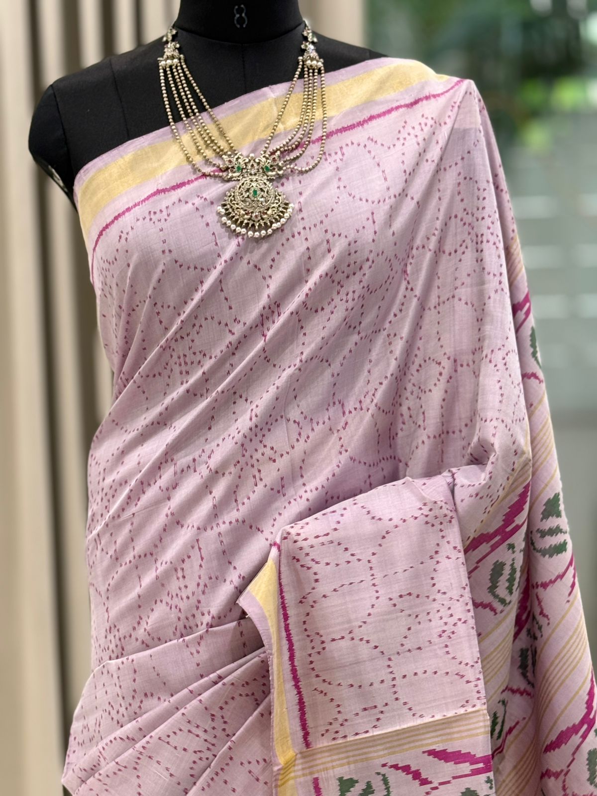 Soft Lilac Ikat Saree