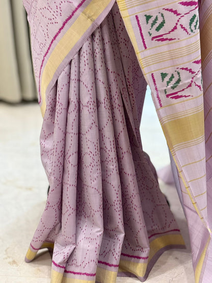 Soft Lilac Ikat Saree