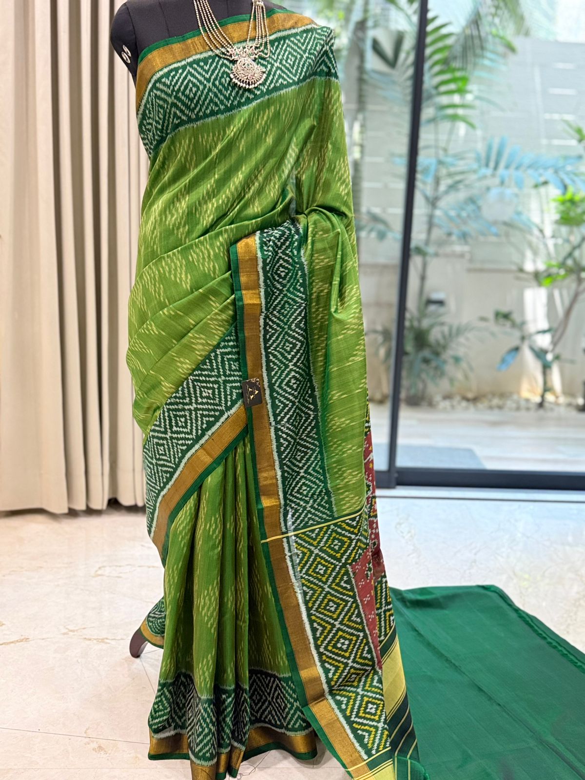 Regal Green Ikat Saree