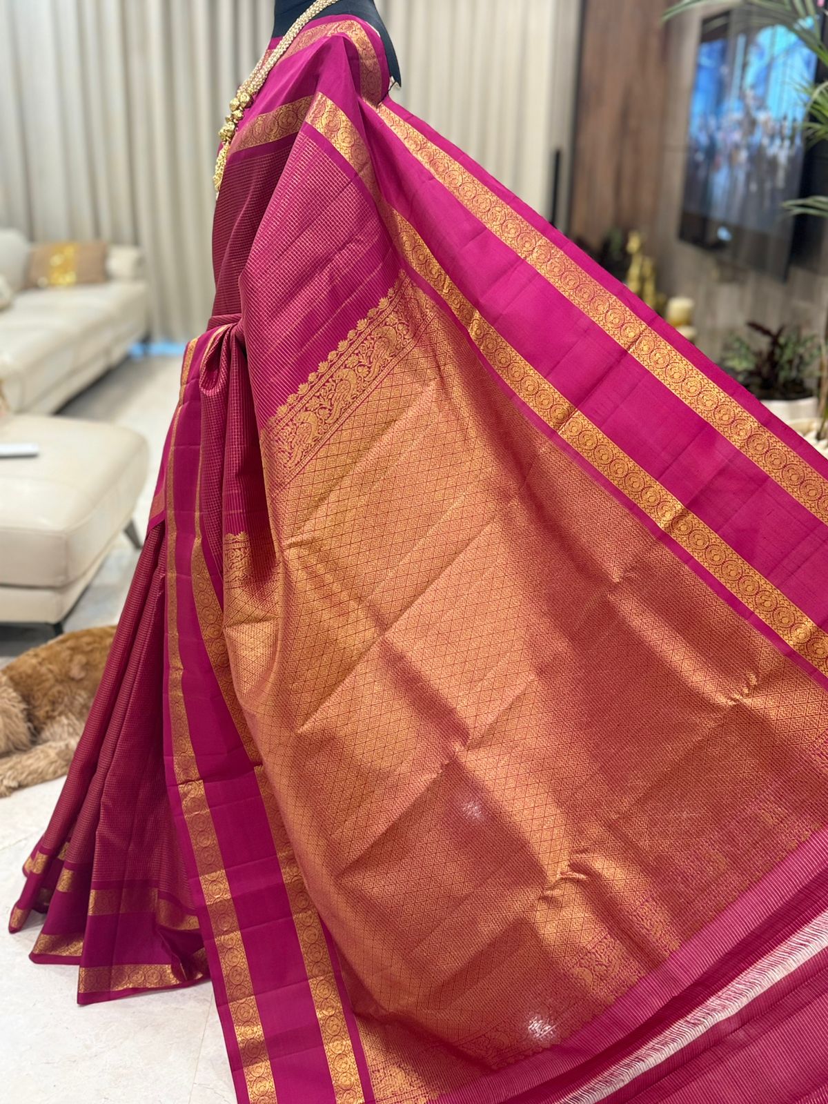 Rani Pink Kanjivaram Saree
