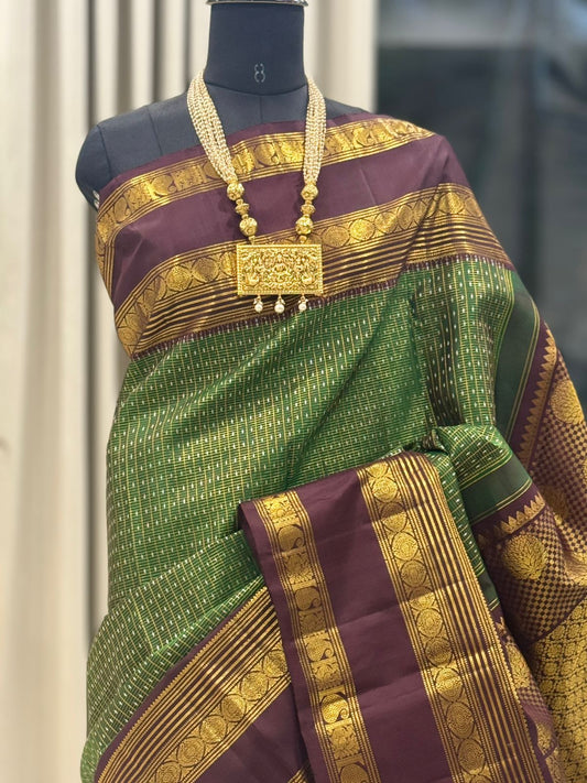 Green Maroon Silk Saree