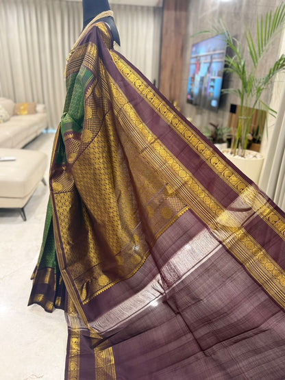 Green Maroon Silk Saree
