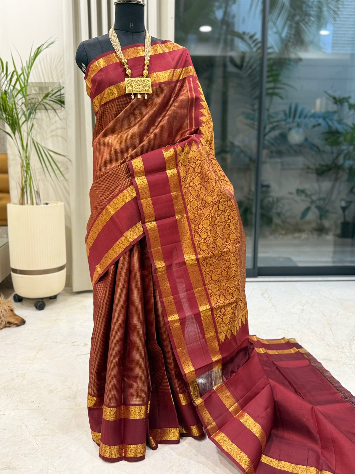Gold Zari Kanjivaram Drape
